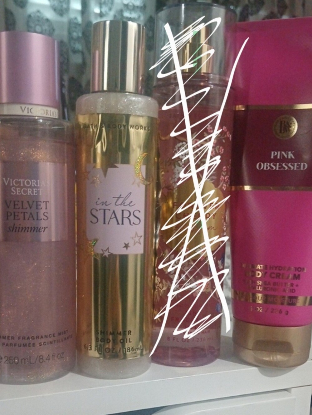 Bath & Body Works Shimmer Body Mist & Oils in Pink and Gold